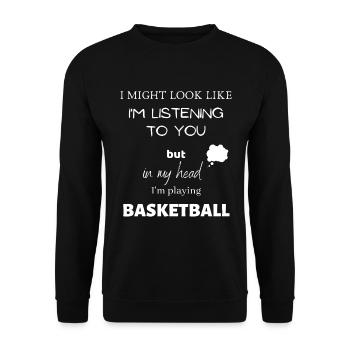 Gift basketball basketball funny sport passion - Unisex Sweatshirt - black - Front - Alina (178cm) & Michal (187cm)