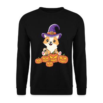 Citrouille de chat d’Halloween - Sweat-shirt Unisexe - noir - Devant - Alina (178cm) & Michal (187cm)