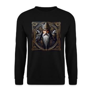 Mystic Magician with Ravens - Unisex Sweatshirt - black - Front - Alina (178cm) & Michal (187cm)