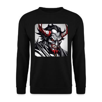 Demon Monster Monster Monster Devil - Unisex Sweatshirt - black - Front - Alina (178cm) & Michal (187cm)
