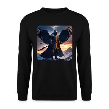 Fantasy Angel Knight - Unisex Sweatshirt - black - Front - Alina (178cm) & Michal (187cm)