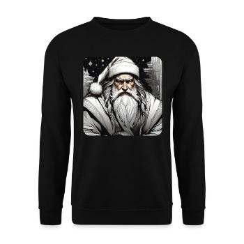 Père Noël cool en blanc - Sweat-shirt Unisexe - noir - Devant - Alina (178cm) & Michal (187cm)
