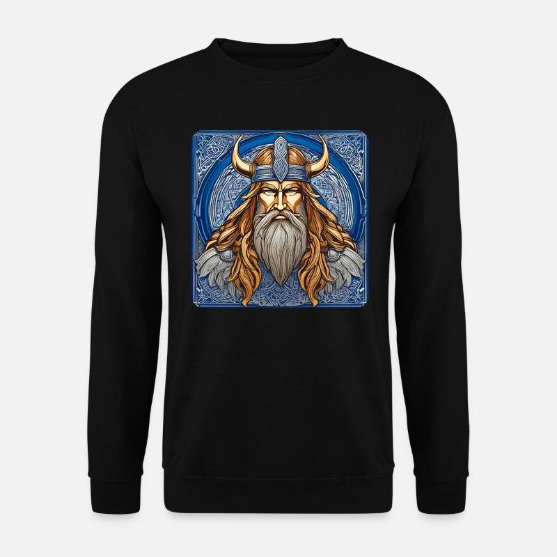 Stolzer Wikinger mit Hörner Helm - Unisex Pullover - Schwarz