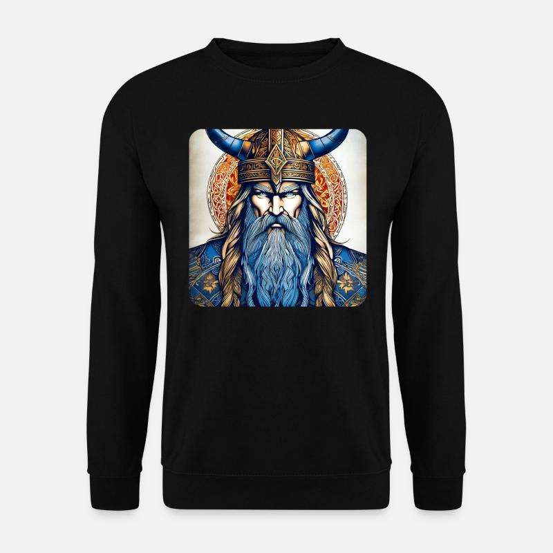 Stolzer Wikinger mit Hörner Helm - Unisex Pullover - Schwarz