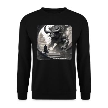 Demon, Monster, Monster, Monster, - Unisex Sweatshirt - black - Front - Alina (178cm) & Michal (187cm)