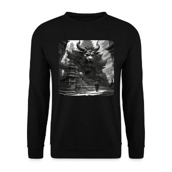 Demon Monster Monster Portal - Unisex Sweatshirt - black - Front - Alina (178cm) & Michal (187cm)