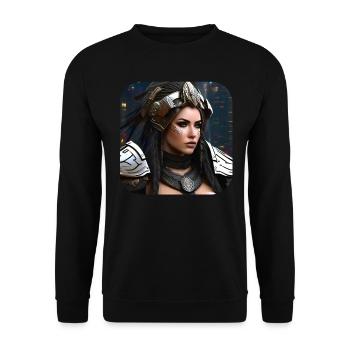 Fier cyborg Viking Shieldmaiden - Sweat-shirt Unisexe - noir - Devant - Alina (178cm) & Michal (187cm)