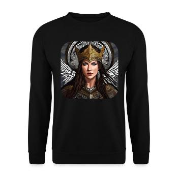 Stolze Walküre - Unisex Pullover - Schwarz - Vorne - Alina (178cm) & Michal (187cm)
