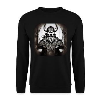Stolzer Wikinger Krieger Germane - Unisex Pullover - Schwarz - Vorne - Alina (178cm) & Michal (187cm)