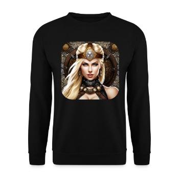 Fière Viking Germanin Shieldmaiden - Sweat-shirt Unisexe - noir - Devant - Alina (178cm) & Michal (187cm)