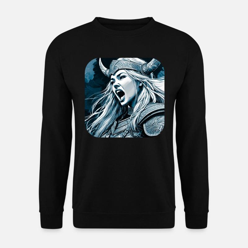 Stolze Wikingerin Germanin Schildmaid - Unisex Pullover - Schwarz