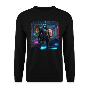 Guerrier cool du cyberespace - Sweat-shirt Unisexe - noir - Devant - Alina (178cm) & Michal (187cm)