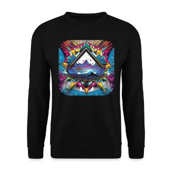 Motif psychédélique II - Sweat-shirt Unisexe - noir - Devant - Alina (178cm) & Michal (187cm)