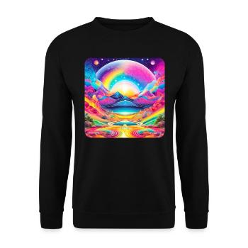 Motif psychédélique III - Sweat-shirt Unisexe - noir - Devant - Alina (178cm) & Michal (187cm)
