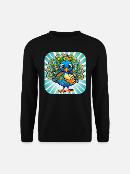 Cute Peacock I - Unisex Sweatshirt - black