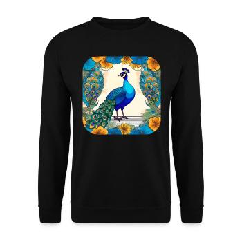 Elegant Peacock - Unisex Sweatshirt - black - Front - Alina (178cm) & Michal (187cm)