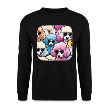 Caniche coloré Pop Art - Sweat-shirt Unisexe - noir - Devant - Alina (178cm) & Michal (187cm)