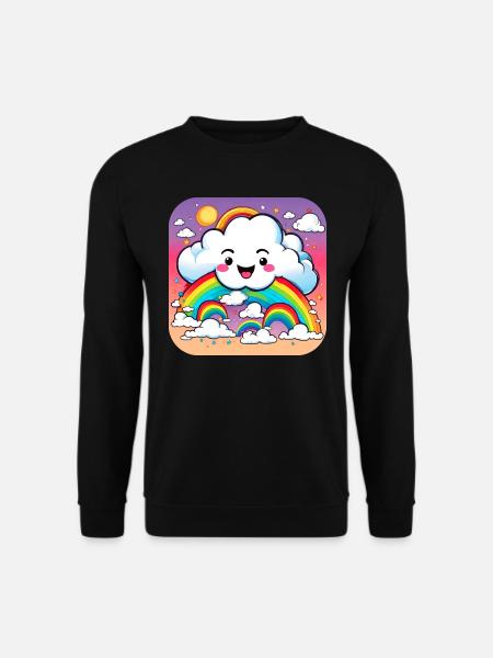 Cute cloud with rainbow - Unisex Sweatshirt - black