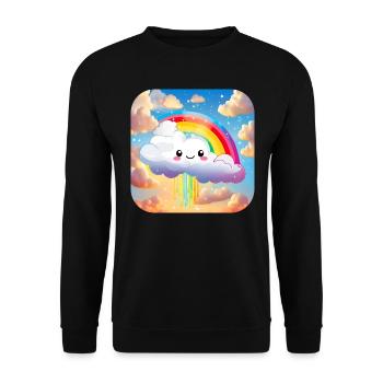 Cute cloud with rainbow - Unisex Sweatshirt - black - Front - Alina (178cm) & Michal (187cm)