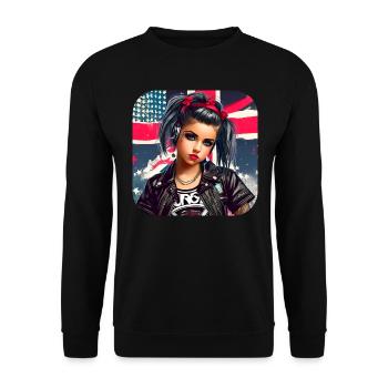Fille Punk Cool - Sweat-shirt Unisexe - noir - Devant - Alina (178cm) & Michal (187cm)