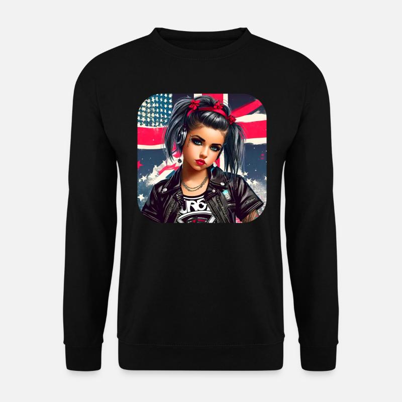 Fille Punk Cool - Sweat-shirt Unisexe - noir