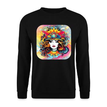 Motif psychédélique Femme - Sweat-shirt Unisexe - noir - Devant - Alina (178cm) & Michal (187cm)