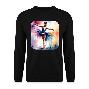 Prima Ballerina mit bunten Farben - Unisex Pullover - Schwarz - Vorne - Alina (178cm) & Michal (187cm)