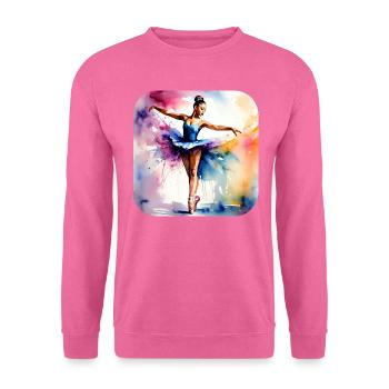 Prima Ballerina mit bunten Farben - Unisex Pullover - Pink - Vorne