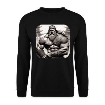 Stolzer Wikinger Krieger Germane - Unisex Pullover - Schwarz - Vorne - Alina (178cm) & Michal (187cm)