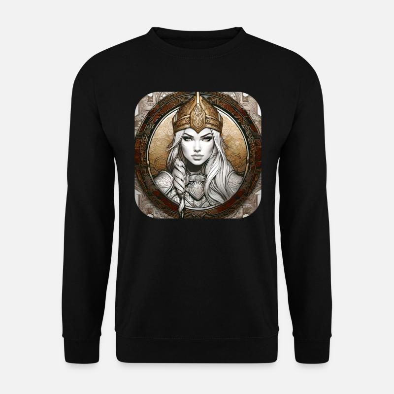 Stolze Wikingerin Germanin Schildmaid - Unisex Pullover - Schwarz