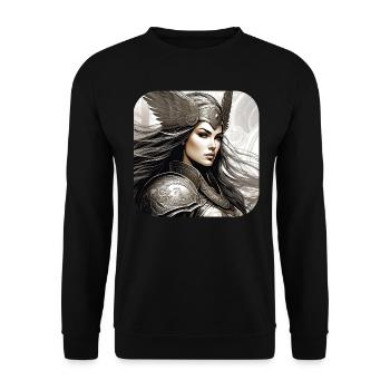 Fière Viking Germanin Shieldmaiden - Sweat-shirt Unisexe - noir - Devant - Alina (178cm) & Michal (187cm)
