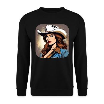Cool Western Girl - Unisex Sweatshirt - black - Front - Alina (178cm) & Michal (187cm)