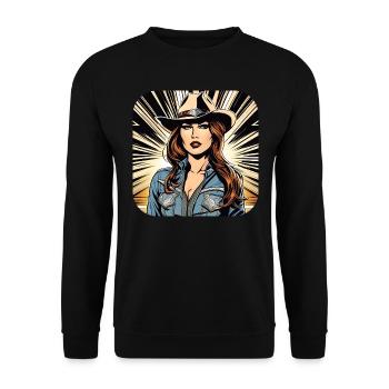 Cool Western Girl - Unisex Sweatshirt - black - Front - Alina (178cm) & Michal (187cm)