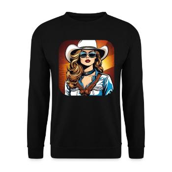 Cool Western Girl - Unisex Sweatshirt - black - Front - Alina (178cm) & Michal (187cm)