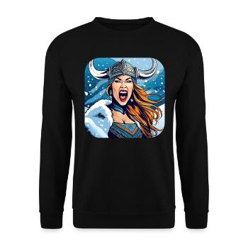 Fière Viking Germanin Shieldmaiden - Sweat-shirt Unisexe - noir - Devant - Alina (178cm) & Michal (187cm)