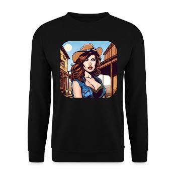 Cool Western Girl - Unisex Sweatshirt - black - Front - Alina (178cm) & Michal (187cm)