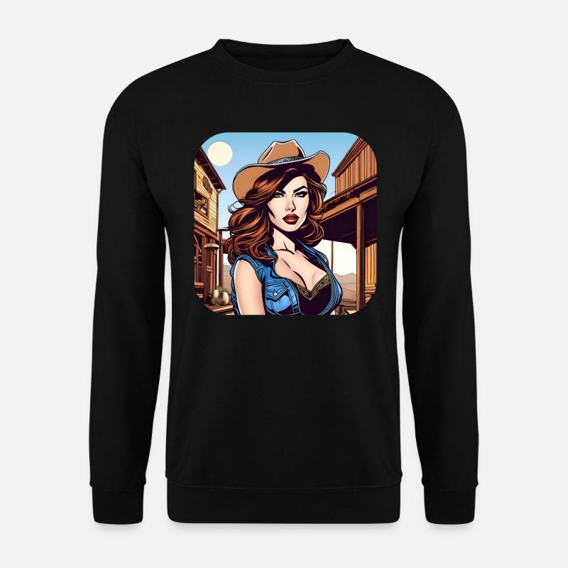 Cooles Western Girl - Unisex Pullover - Schwarz