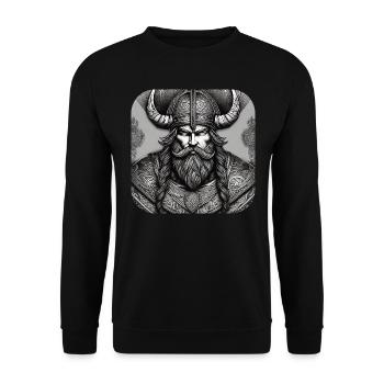 Stolzer Wikinger Krieger Germane - Unisex Pullover - Schwarz - Vorne - Alina (178cm) & Michal (187cm)