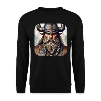 Stolzer Wikinger Krieger Germane - Unisex Pullover - Schwarz - Vorne - Alina (178cm) & Michal (187cm)