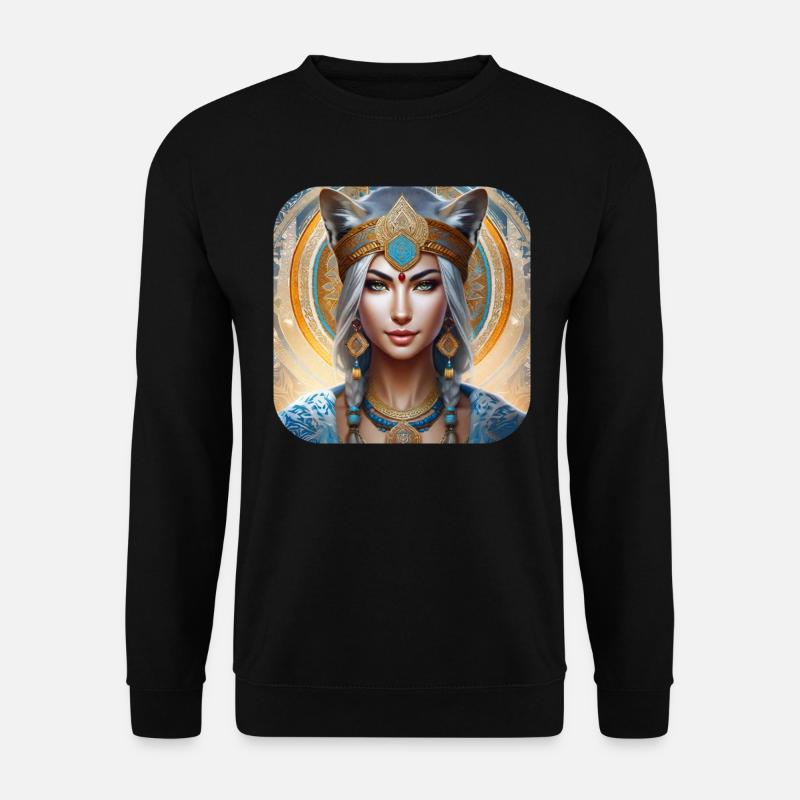 Mystische Tier Schamanin - Unisex Pullover - Schwarz