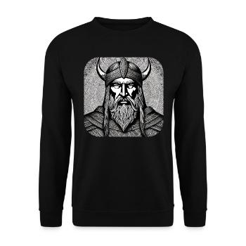 Stolzer Wikinger Krieger Germane - Unisex Pullover - Schwarz - Vorne - Alina (178cm) & Michal (187cm)