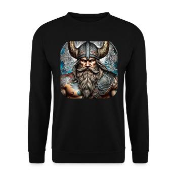 Stolzer Wikinger Krieger Germane - Unisex Pullover - Schwarz - Vorne - Alina (178cm) & Michal (187cm)