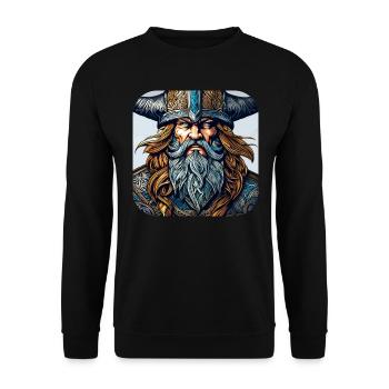 Proud Viking Warrior Germanic - Unisex Sweatshirt - black - Front - Alina (178cm) & Michal (187cm)