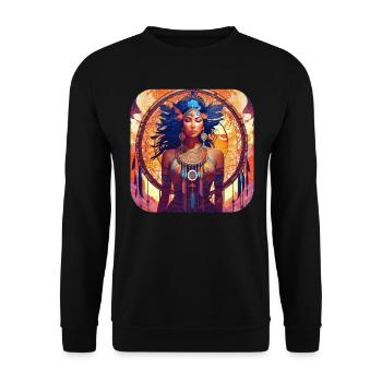 Chaman Fantaisie Mystique - Sweat-shirt Unisexe - noir - Devant - Alina (178cm) & Michal (187cm)
