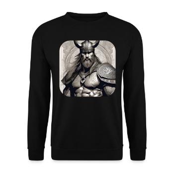 Stolzer Wikinger Krieger Germane - Unisex Pullover - Schwarz - Vorne - Alina (178cm) & Michal (187cm)