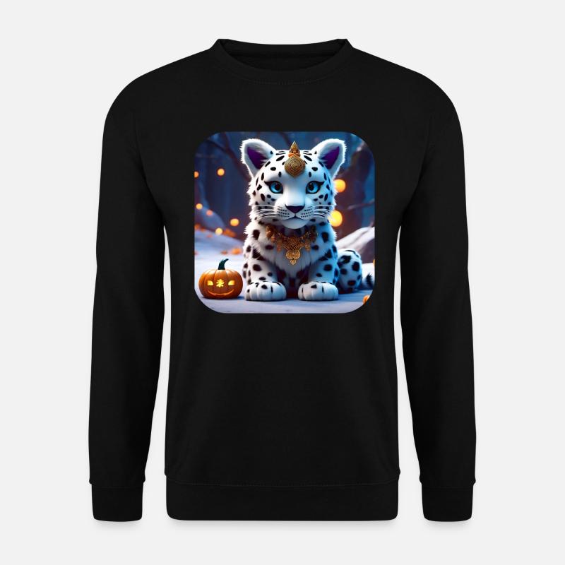 Niedlicher Schneeleopard - Unisex Pullover - Schwarz