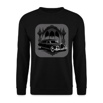 Corbillard Vintage cool - Sweat-shirt Unisexe - noir - Devant - Alina (178cm) & Michal (187cm)