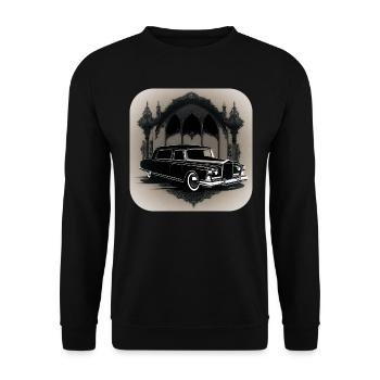 Corbillard Vintage cool - Sweat-shirt Unisexe - noir - Devant - Alina (178cm) & Michal (187cm)
