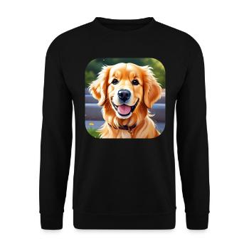 Cute golden retriever - Unisex Sweatshirt - black - Front - Alina (178cm) & Michal (187cm)