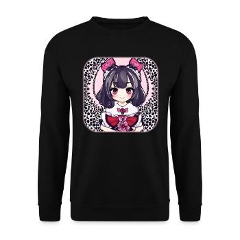 Jolie fille d’anime - Sweat-shirt Unisexe - noir - Devant - Alina (178cm) & Michal (187cm)
